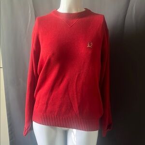Tommy Hilfiger Red Crew Neck Sweater with Embroidered Logo